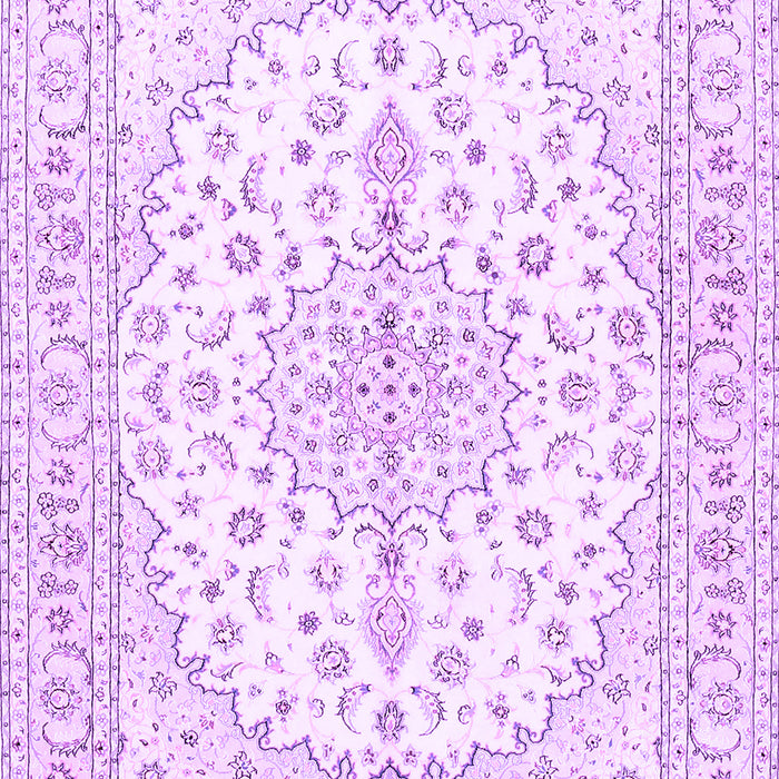 Machine Washable Medallion Purple Traditional Area Rugs, wshtr489pur