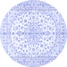 Round Medallion Blue Traditional Rug, tr489blu