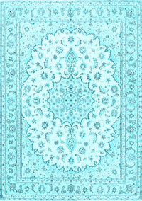 Medallion Light Blue Traditional Rug, tr489lblu