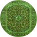 Square Medallion Green Traditional Rug, tr48grn