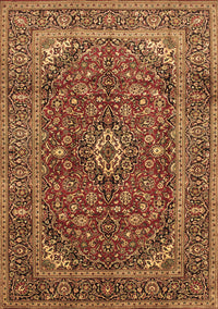 Medallion Brown Traditional Rug, tr48brn