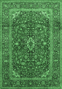 Medallion Emerald Green Traditional Rug, tr48emgrn