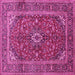 Square Medallion Pink Traditional Rug, tr48pnk