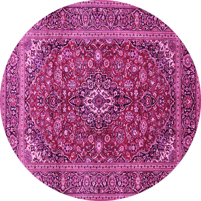 Round Medallion Pink Traditional Rug, tr48pnk