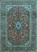 Medallion Light Blue Traditional Rug, tr48lblu