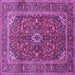 Square Medallion Purple Traditional Rug, tr48pur