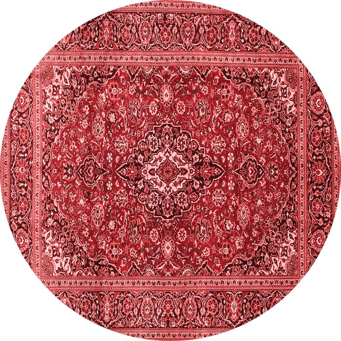 Machine Washable Medallion Red Traditional Rug, wshtr48red