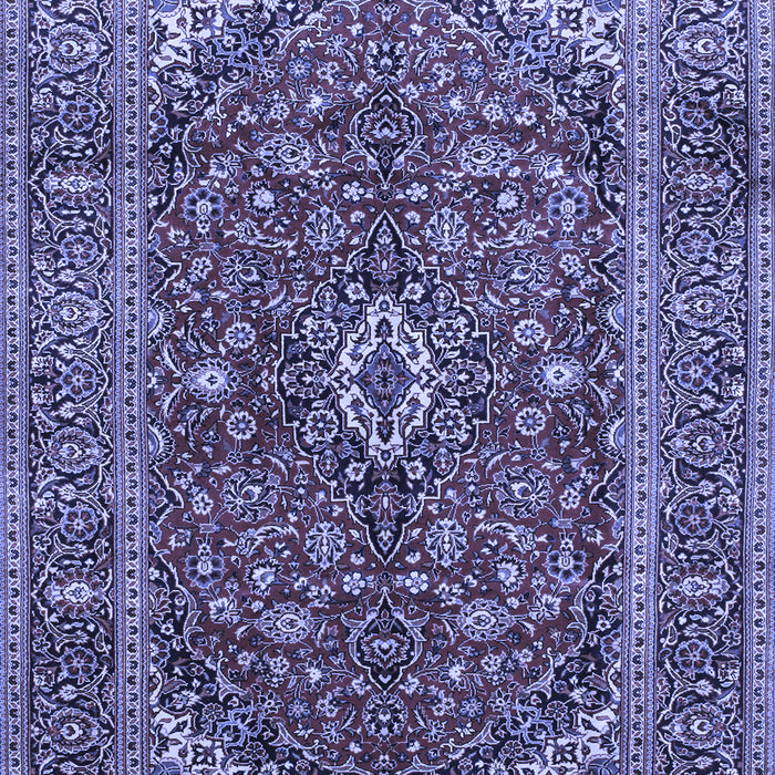 Machine Washable Medallion Blue Traditional Rug, wshtr48blu