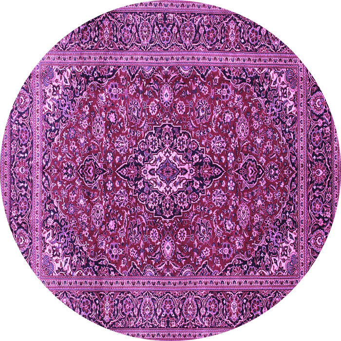 Round Medallion Purple Traditional Rug, tr48pur