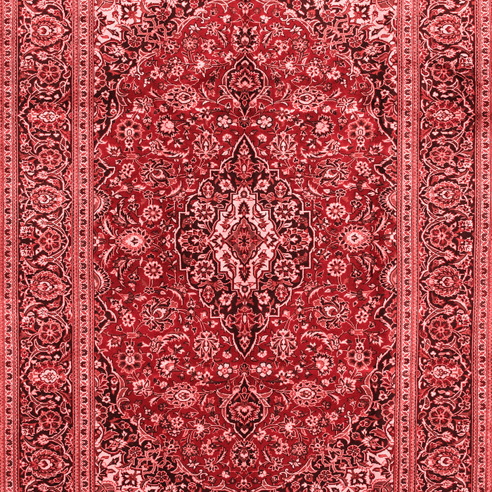 Machine Washable Medallion Red Traditional Rug, wshtr48red