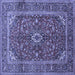 Square Medallion Blue Traditional Rug, tr48blu