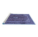 Sideview of Machine Washable Medallion Blue Traditional Rug, wshtr48blu