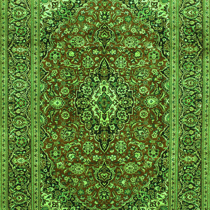 Serging Thickness of Machine Washable Medallion Green Traditional Area Rugs, wshtr48grn