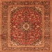 Serging Thickness of Medallion Orange Traditional Rug, tr48org