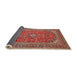 Sideview of Traditional Light Copper Gold Medallion Rug, tr49