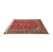 Sideview of Machine Washable Traditional Light Copper Gold Rug, wshtr49