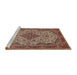 Sideview of Machine Washable Traditional Vermilion Red Rug, wshtr490