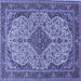 Square Medallion Blue Traditional Rug, tr490blu