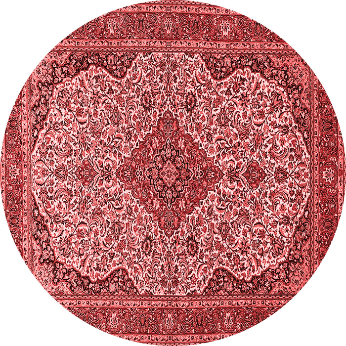 Machine Washable Medallion Red Traditional Rug, wshtr490red