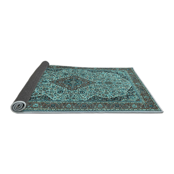 Sideview of Medallion Light Blue Traditional Rug, tr490lblu