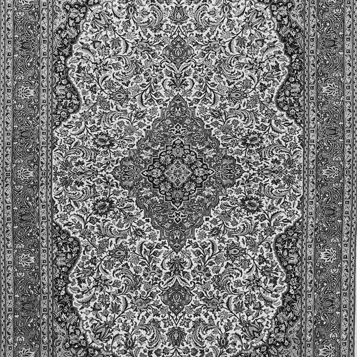 Serging Thickness of Machine Washable Medallion Gray Traditional Rug, wshtr490gry
