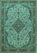 Medallion Turquoise Traditional Rug, tr490turq