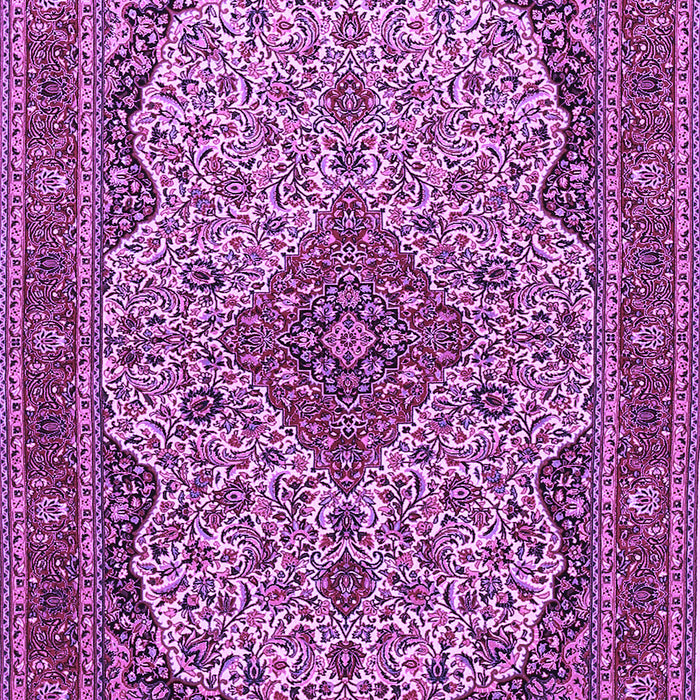 Machine Washable Medallion Purple Traditional Area Rugs, wshtr490pur