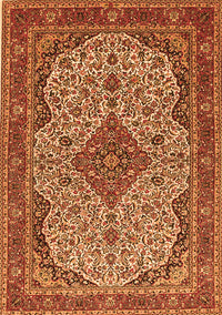 Medallion Orange Traditional Rug, tr490org