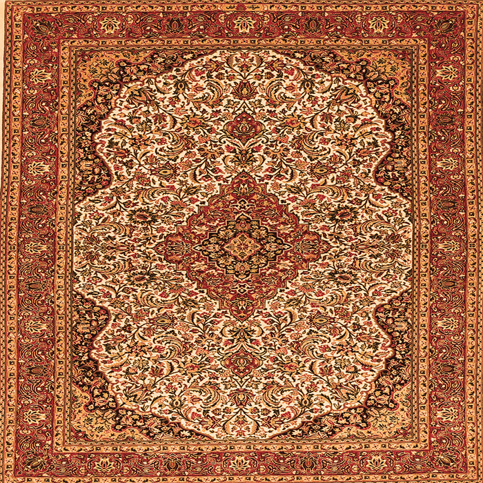 Serging Thickness of Medallion Orange Traditional Rug, tr490org