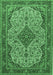 Medallion Emerald Green Traditional Rug, tr490emgrn