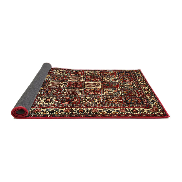 Sideview of Traditional Maroon Red Animal Rug, tr491