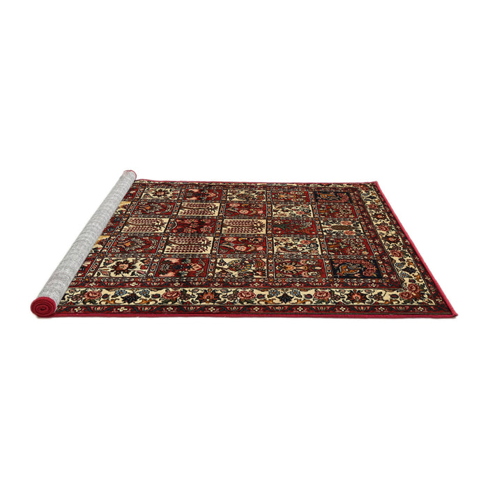 Sideview of Machine Washable Traditional Maroon Red Rug, wshtr491