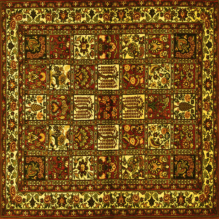 Square Machine Washable Animal Yellow Traditional Rug, wshtr491yw