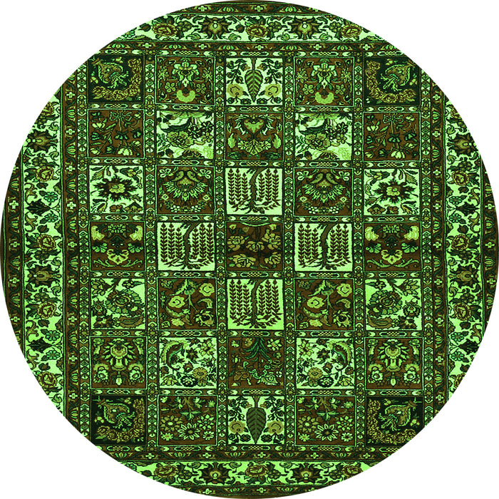 Square Animal Green Traditional Rug, tr491grn