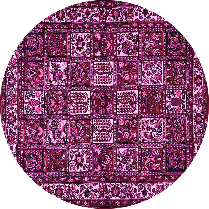 Round Machine Washable Animal Pink Traditional Rug, wshtr491pnk