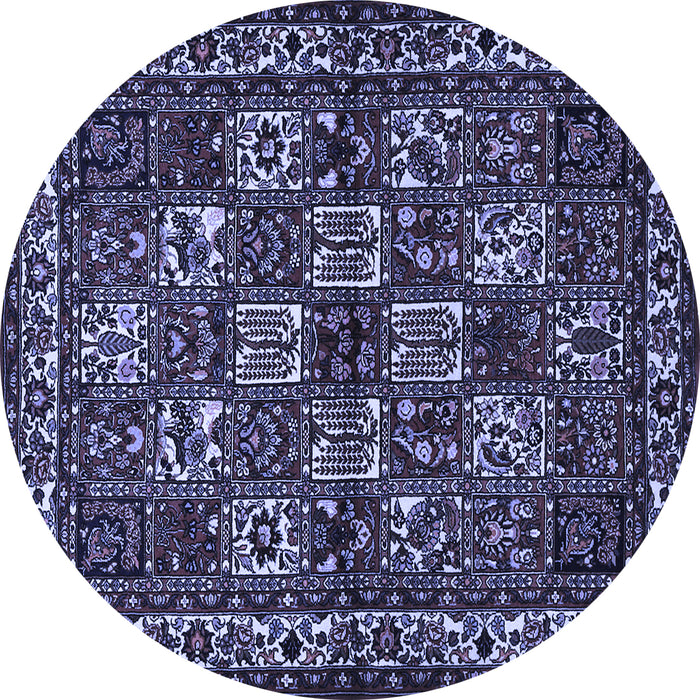 Round Machine Washable Animal Blue Traditional Rug, wshtr491blu