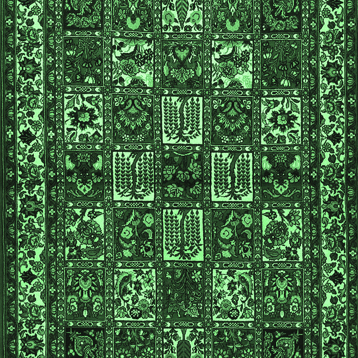 Machine Washable Animal Emerald Green Traditional Area Rugs, wshtr491emgrn