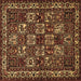 Square Animal Brown Traditional Rug, tr491brn