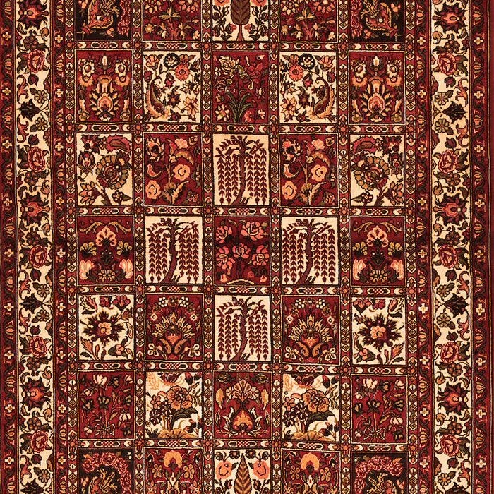 Serging Thickness of Machine Washable Animal Orange Traditional Area Rugs, wshtr491org