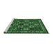 Sideview of Machine Washable Animal Emerald Green Traditional Area Rugs, wshtr491emgrn