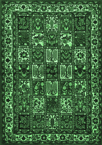 Animal Emerald Green Traditional Rug, tr491emgrn