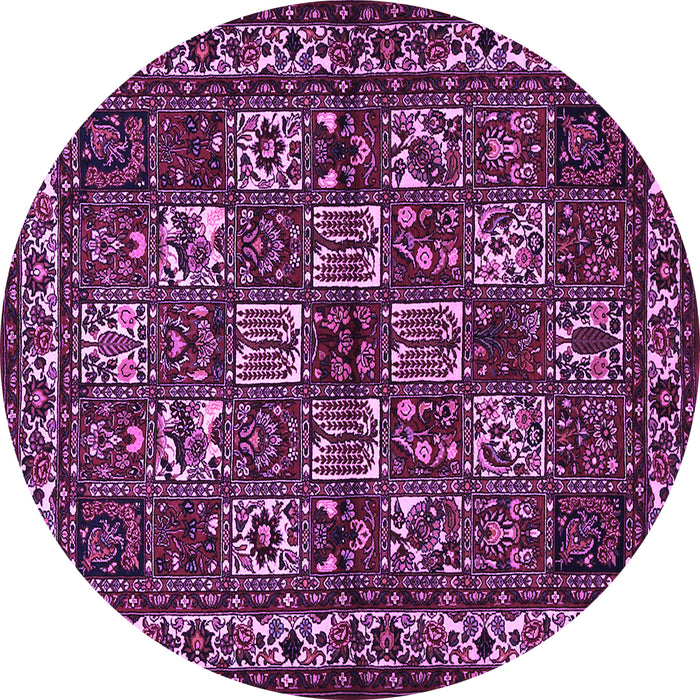 Round Machine Washable Animal Purple Traditional Area Rugs, wshtr491pur