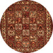 Machine Washable Animal Orange Traditional Area Rugs, wshtr491org