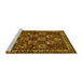 Sideview of Machine Washable Animal Yellow Traditional Rug, wshtr491yw