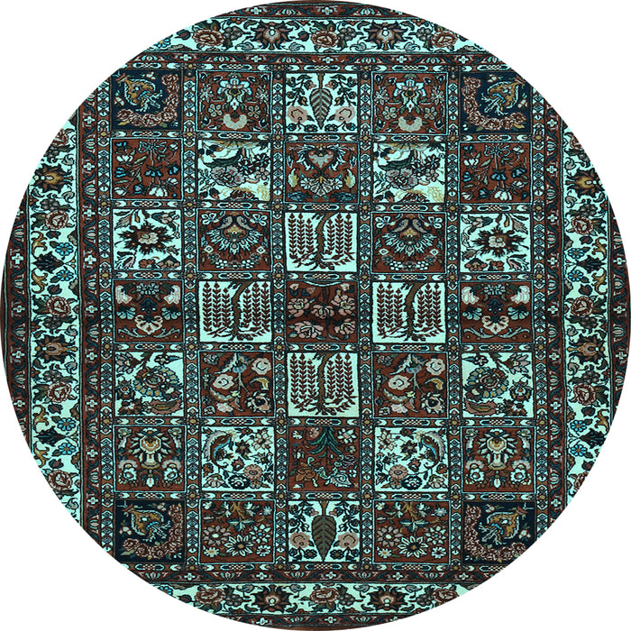 Round Machine Washable Animal Light Blue Traditional Rug, wshtr491lblu
