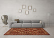 Machine Washable Animal Orange Traditional Area Rugs in a Living Room, wshtr491org