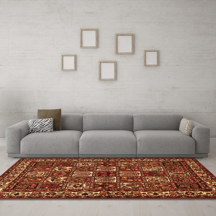 Machine Washable Animal Orange Traditional Area Rugs in a Living Room, wshtr491org