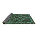 Sideview of Animal Turquoise Traditional Rug, tr491turq