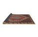 Sideview of Traditional Dark Almond Brown Medallion Rug, tr492