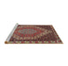 Sideview of Machine Washable Traditional Dark Almond Brown Rug, wshtr492